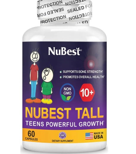 NuBest Tall 10+ - Fórmula de fuerza ósea, inmunidad mejorada y salud general +10 años, 60 capsulas