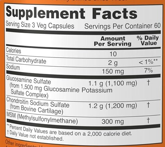 NOW Foods, Glucosamina y condroitina, extra fuerza, 180 comprimidos