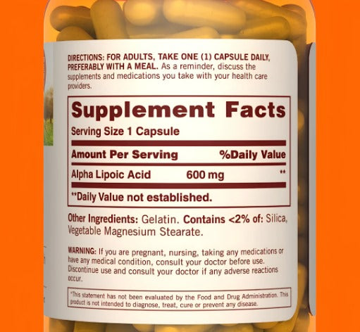 ALPHA LIPOIC ACID SUNDOWN NATURALS 600MG